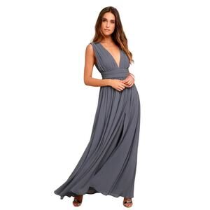 Lulus Heavenly Hues Gray Maxi Formal Dress size XS